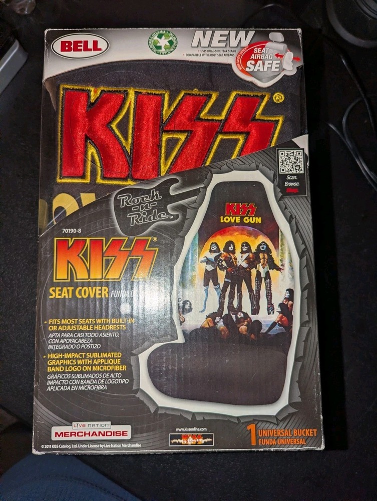 KISS LOVE GUN CAR SEAT COVER  2011 OFFICIAL KISS CATALOG RELEASE NEW NEVER USED