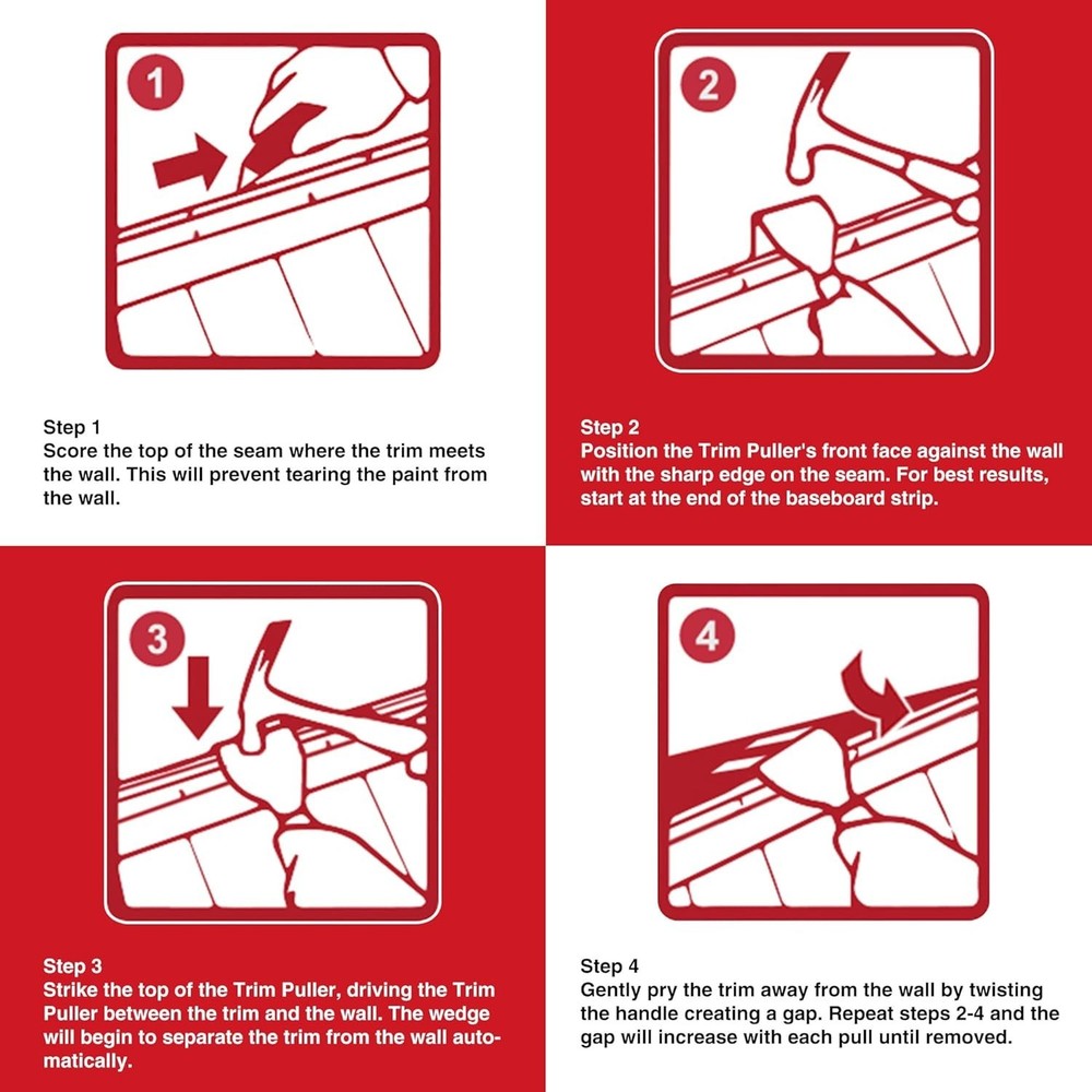 Trim Puller, 4-Inch Tile Removal Multi-Tool for Commercial Work & Home Improv...