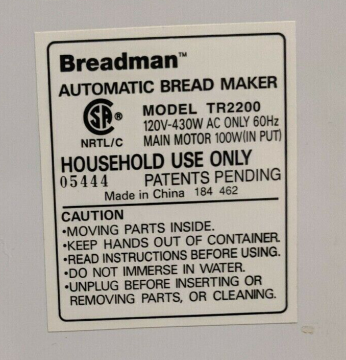 Temperature Sensor for Breadman Bread Maker Model TR900S TR2200 (4-Rivet Version