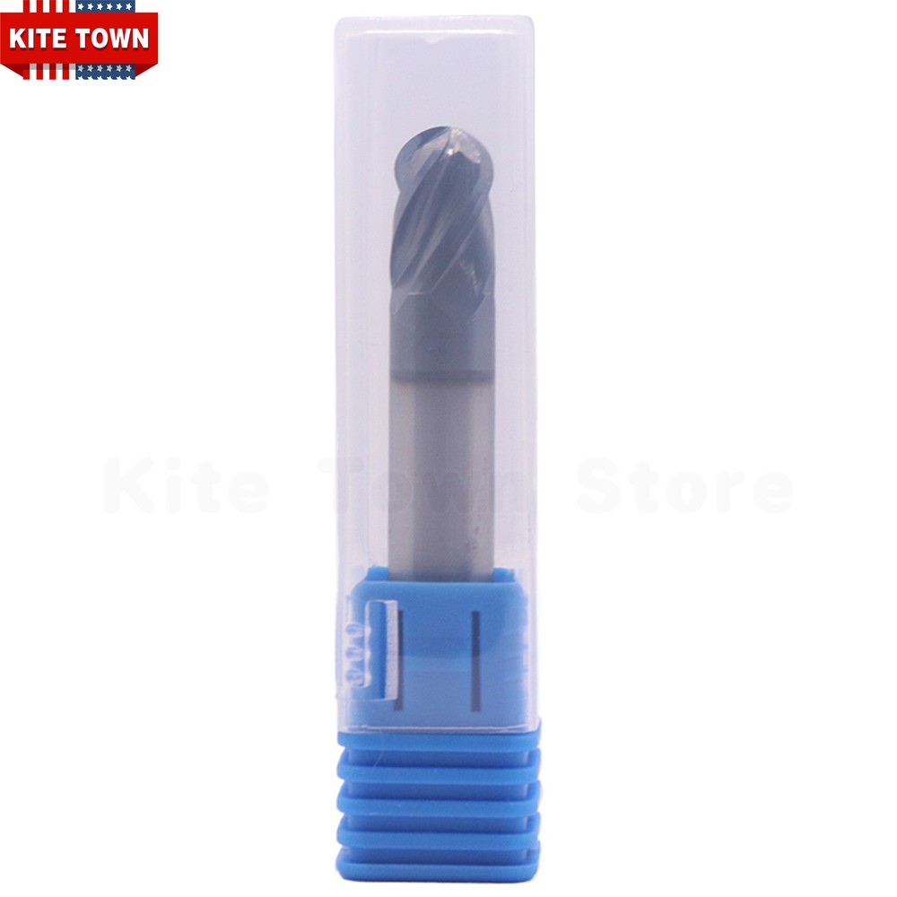 4 Flute 3/8" Solid Carbide Ball Nose End Mill - Double End - AlTiN Coated