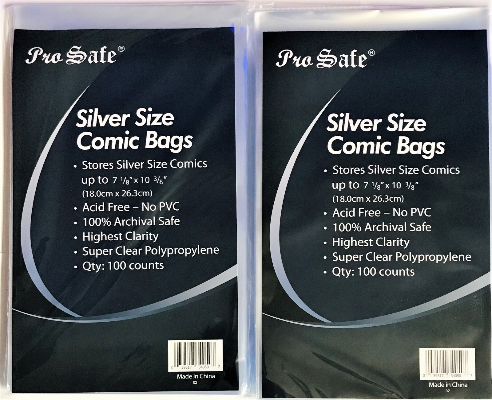 1000 Silver Age Comic Book Bags Sleeves with Flap - 10x100/pack Comic Book Bags