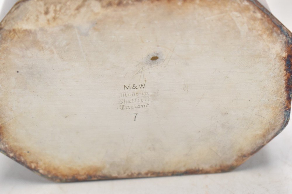 Antique Mappin & Webb Silver Plated Octagonal Tea Caddy