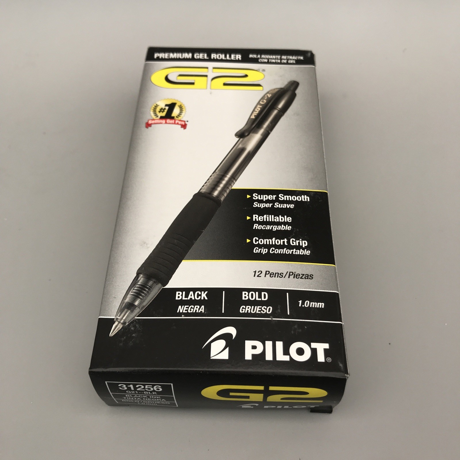 12 Pack Pilot G2 Bold 10 Mm Black Gel Ink Pen Office Supply 31256 New