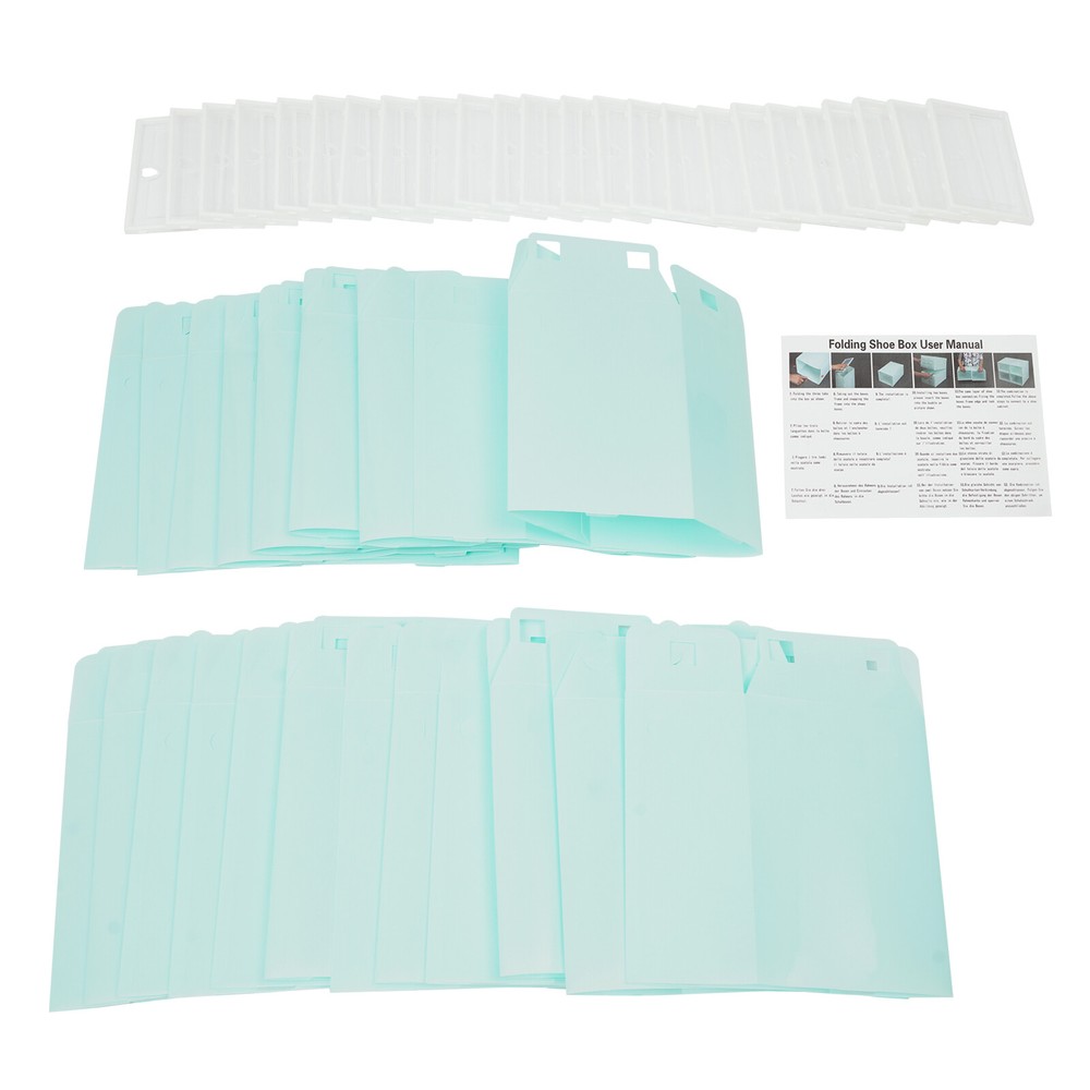 24PCS Stackable Shoe Storage Organizer Boxes with Clear Doors, 33×23×14 cm