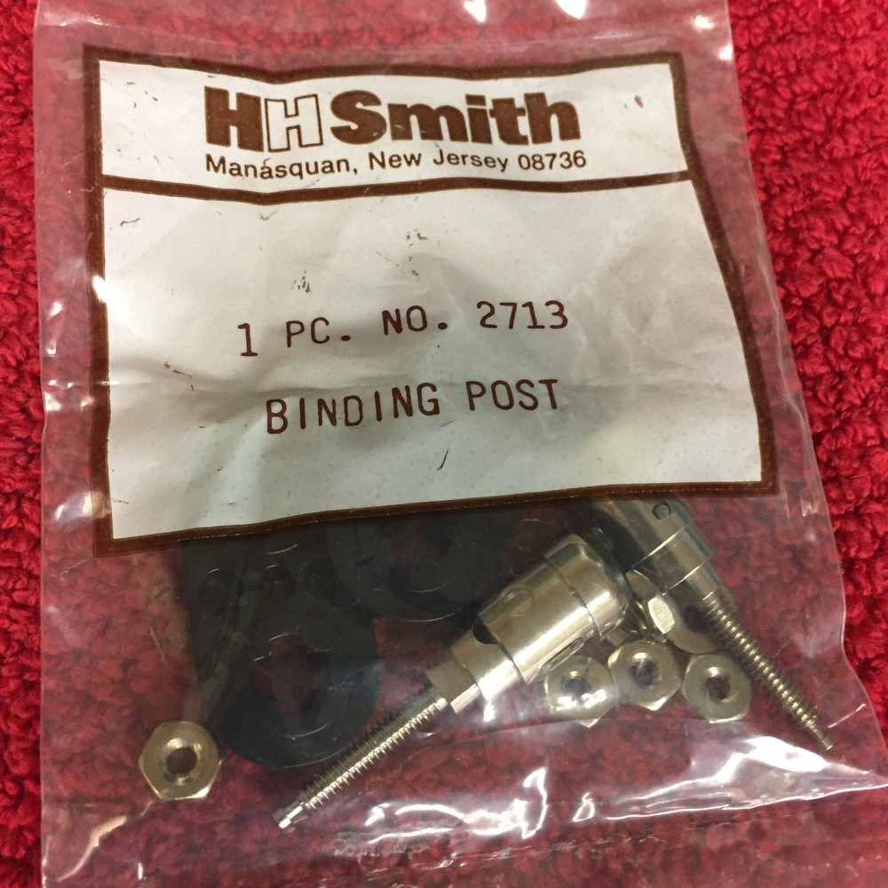 2713 HH Smith Binding Post, 15 A, Nickel Plated Contacts, Panel Mount, Black2PC