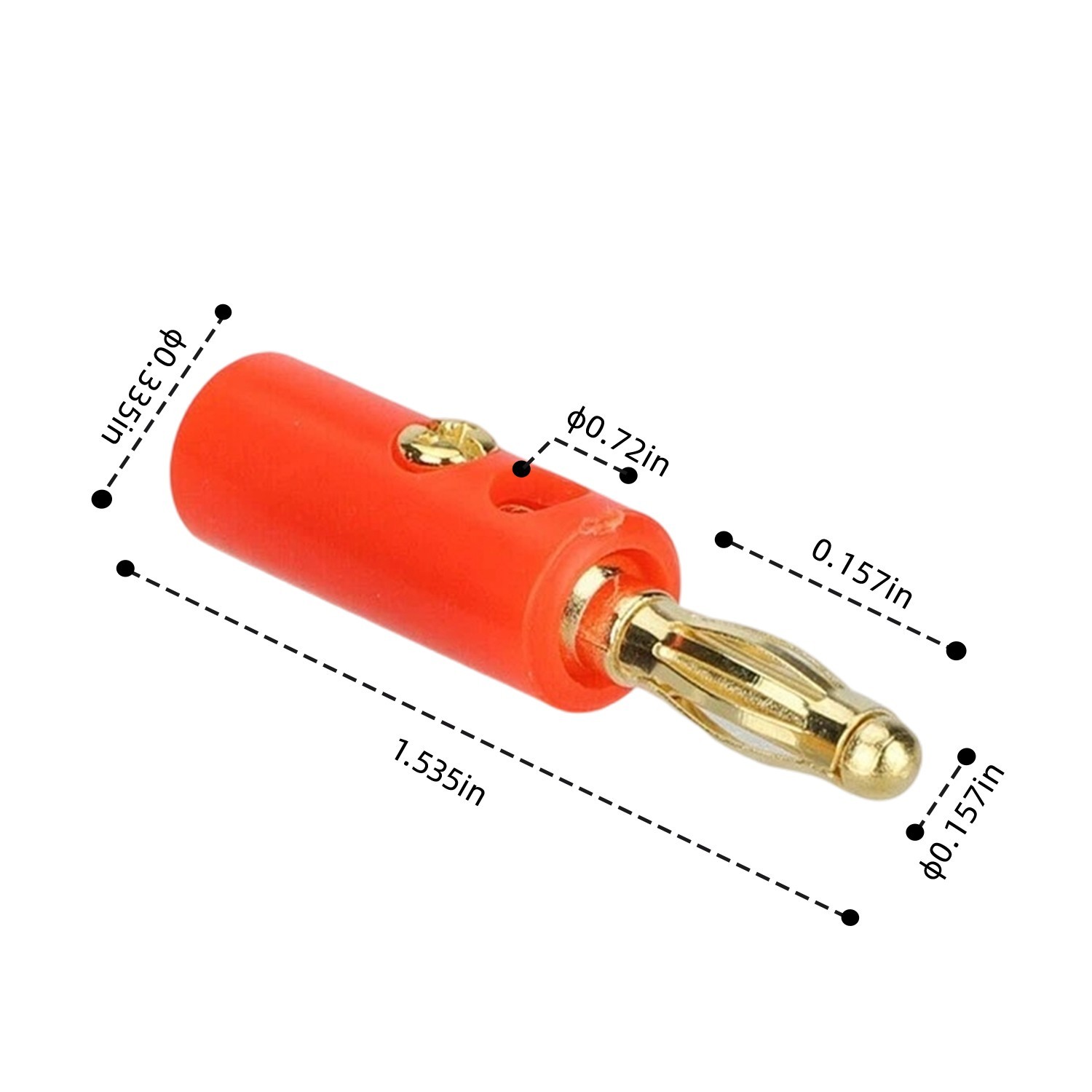 40PCS 4mm Gold Plated Banana Plugs Audio Jack Speaker Wire Cable Screw Connector