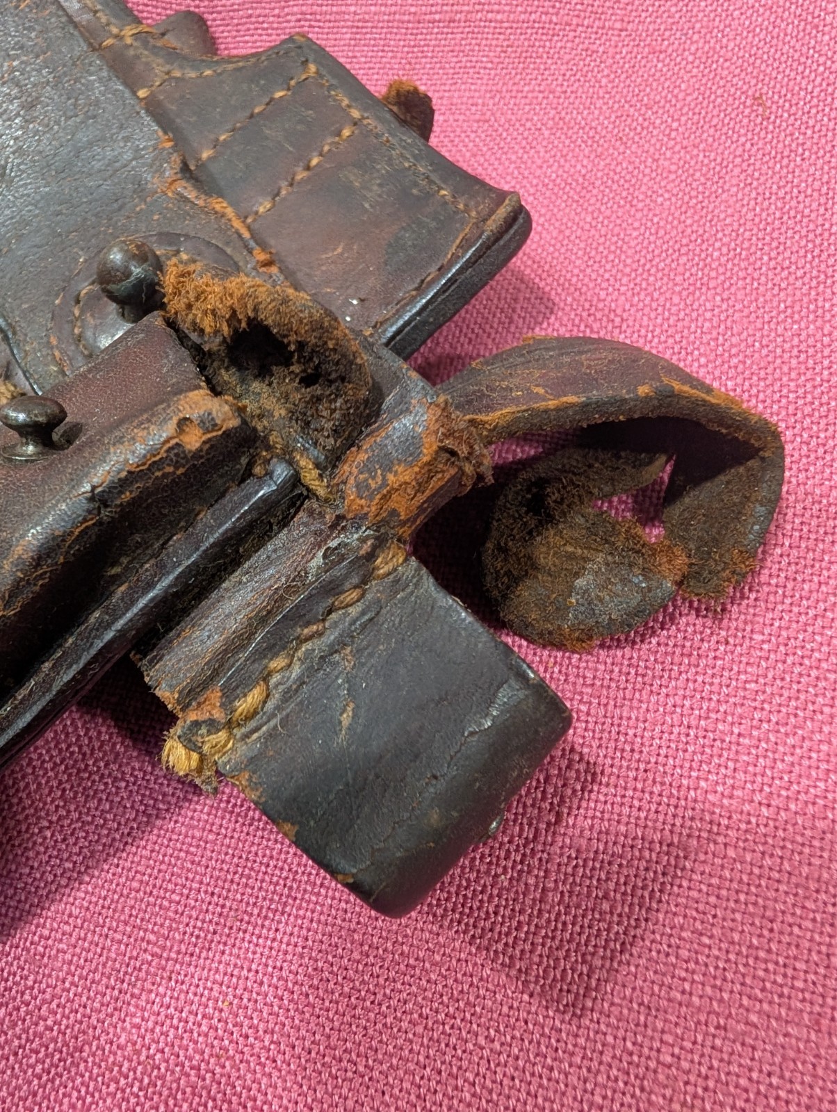 ORIGINAL GERMAN WW1 1915 DATED FULL LEATHER STOCK HARNESS C96 MAUSER BROOMHANDLE