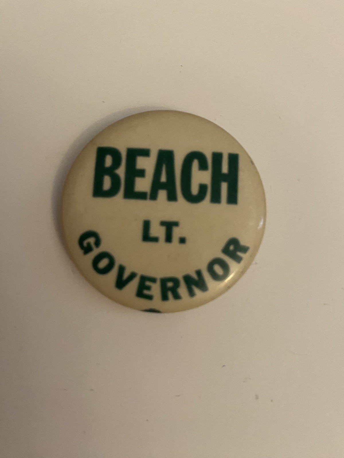 Beach Lt. Governor Pin Back Button P86