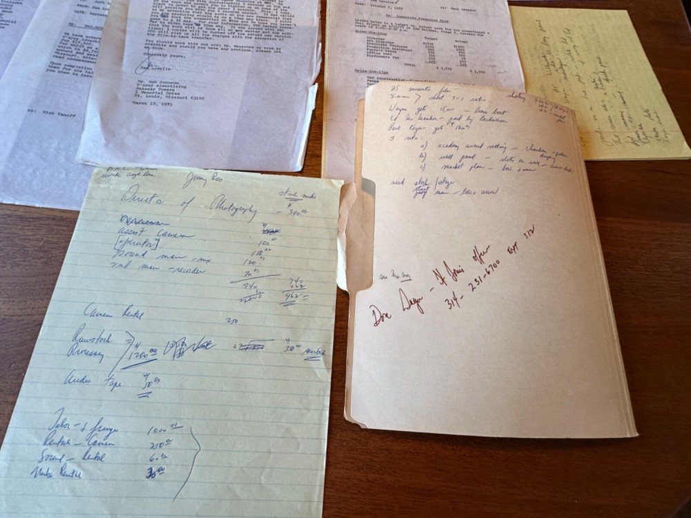 RARE BUDWEISER COMMERCIAL JOHN WAYNE MAKING OF VARIOUS PAPERWORK FOR SCRIPT