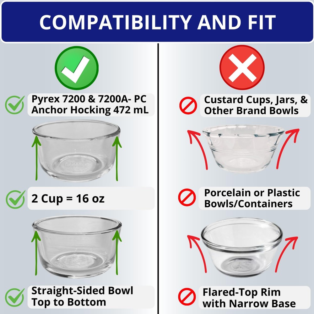 KlareWare Replacement Lids for - 2 Cup Storage Bowl Covers, BPA Free Plastic ...