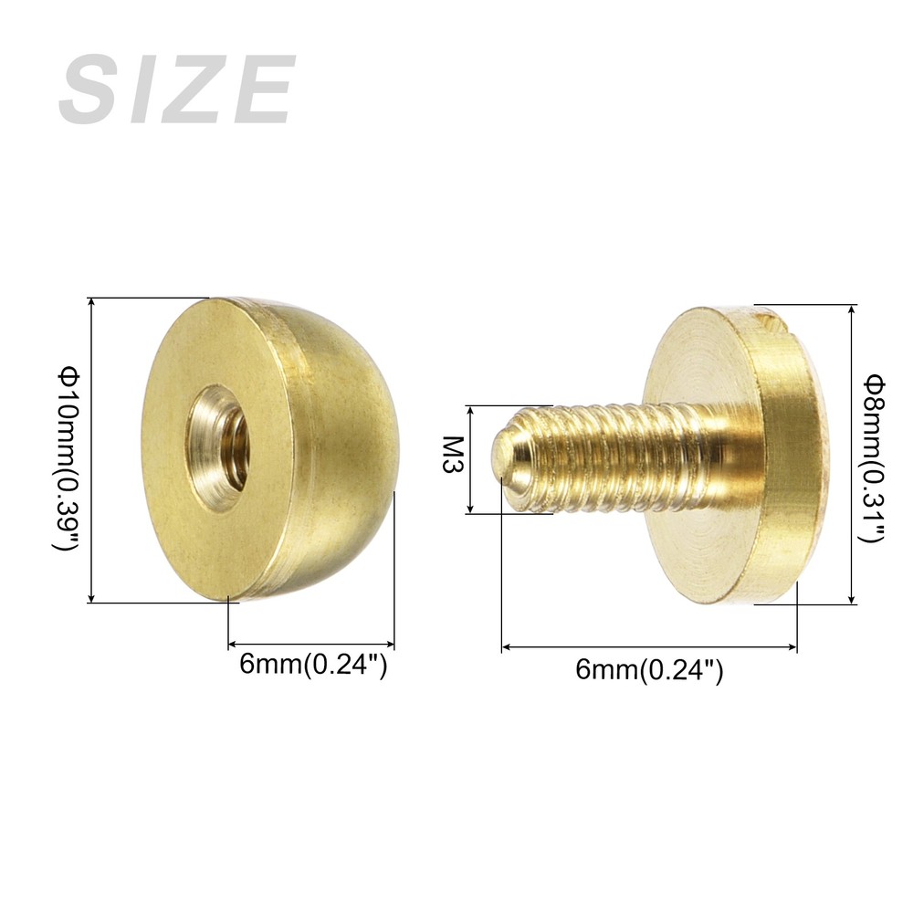 Screw Back Stud Spike (10x6mm) 4pcs, Round Head Stud Rivets