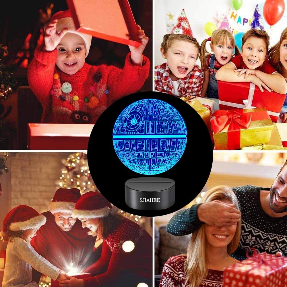 3D Star Wars Lamp -3 Patterns Night Light with Timing Remote Control and 16 C...