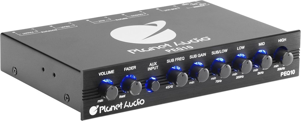 Compact 4 Band Car Equalizer - Remote Sub Control & Enhanced Audio Performance