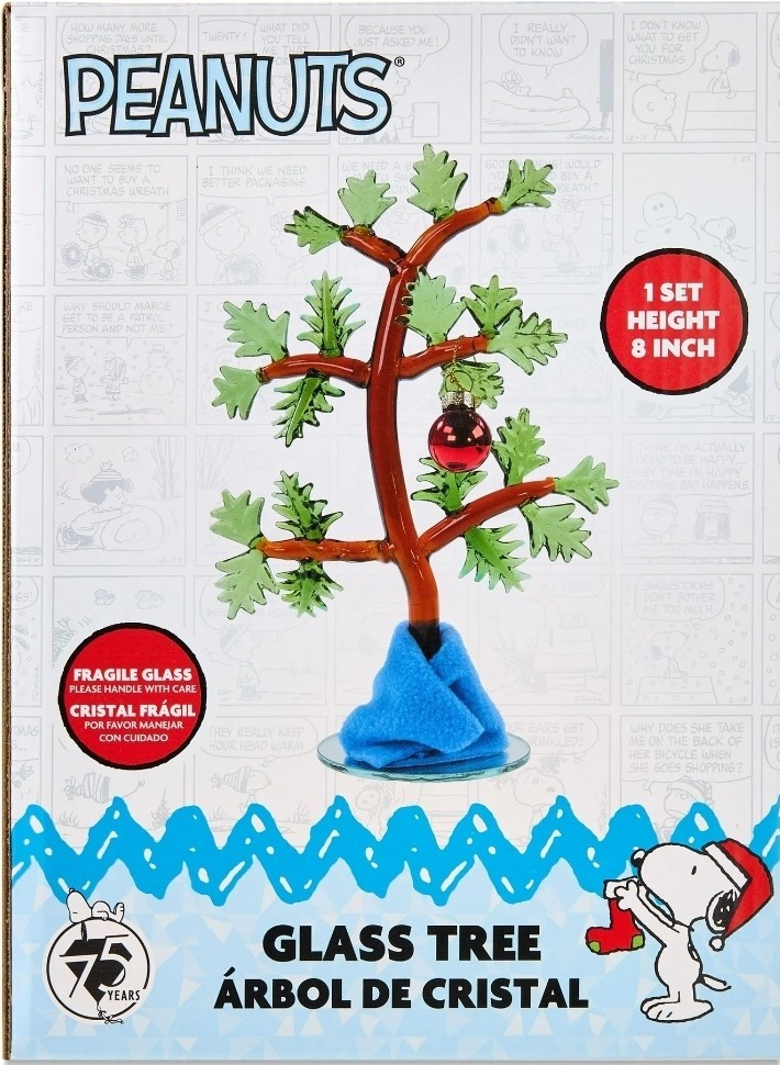 Snoopy Glass Tabletop Tree, 3 Pieces, Brown, by Ruz