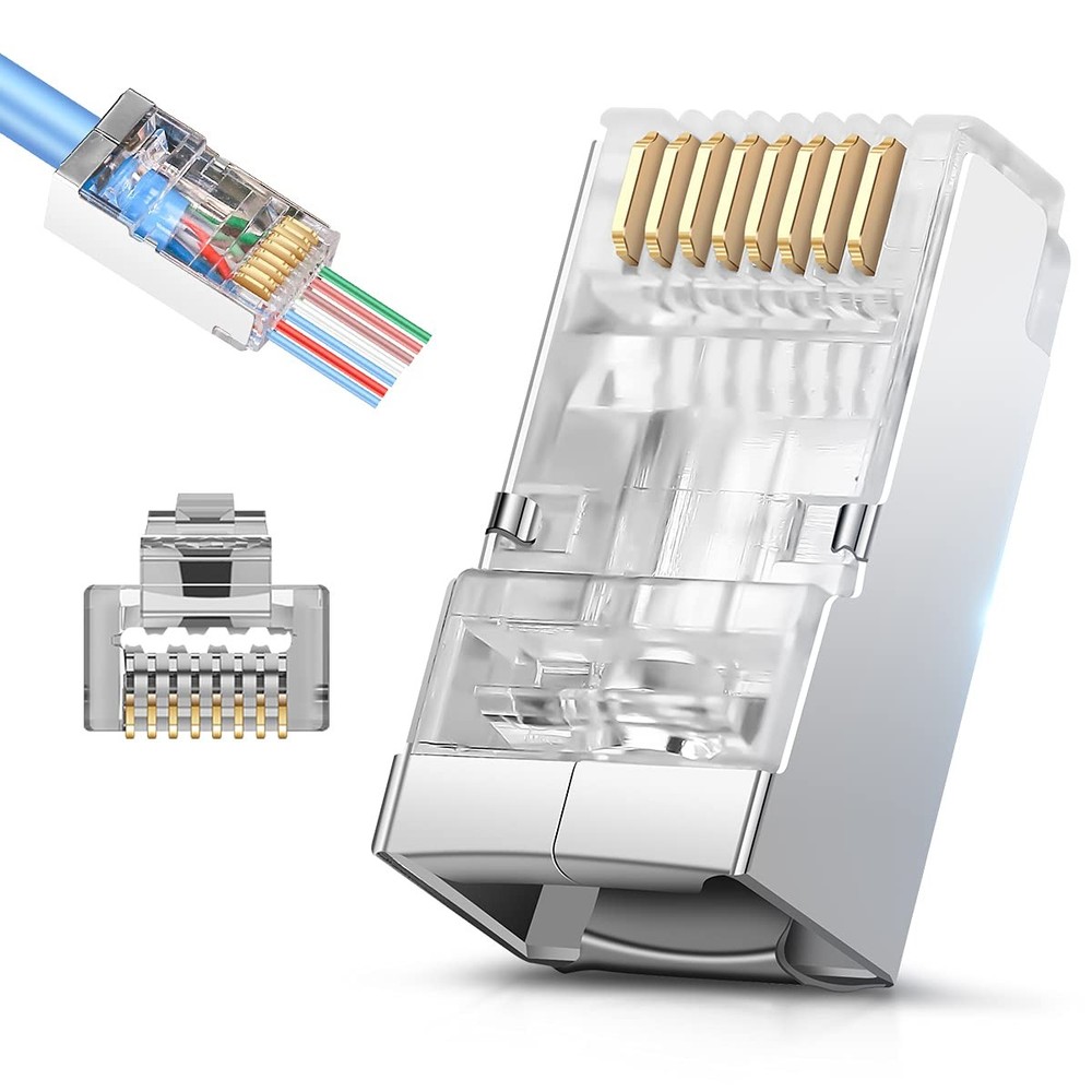 Shielded RJ45 Cat6 Cat6A Pass Through Connector