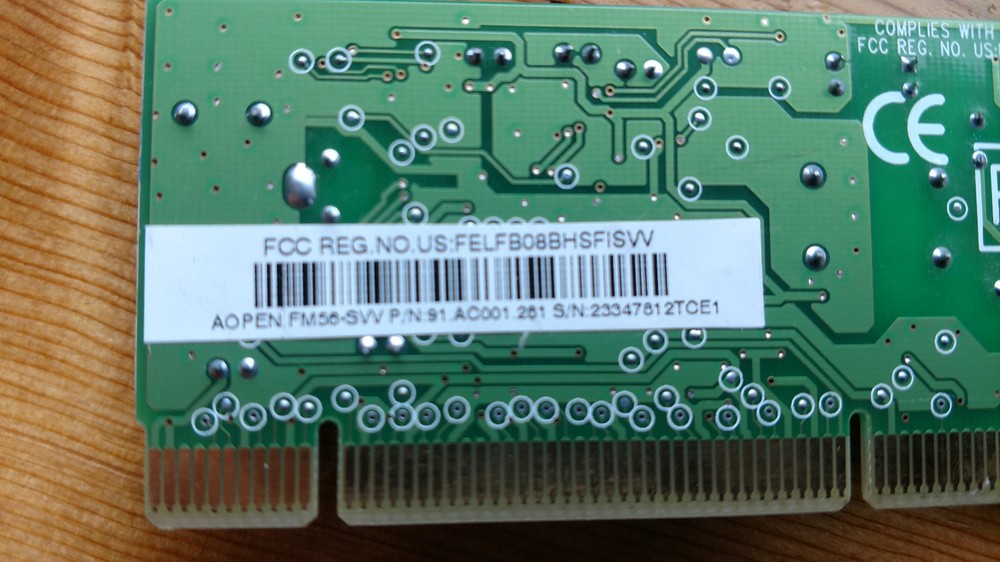 56k modem pci internal modem V.92 (AOPEN FM-SVV)