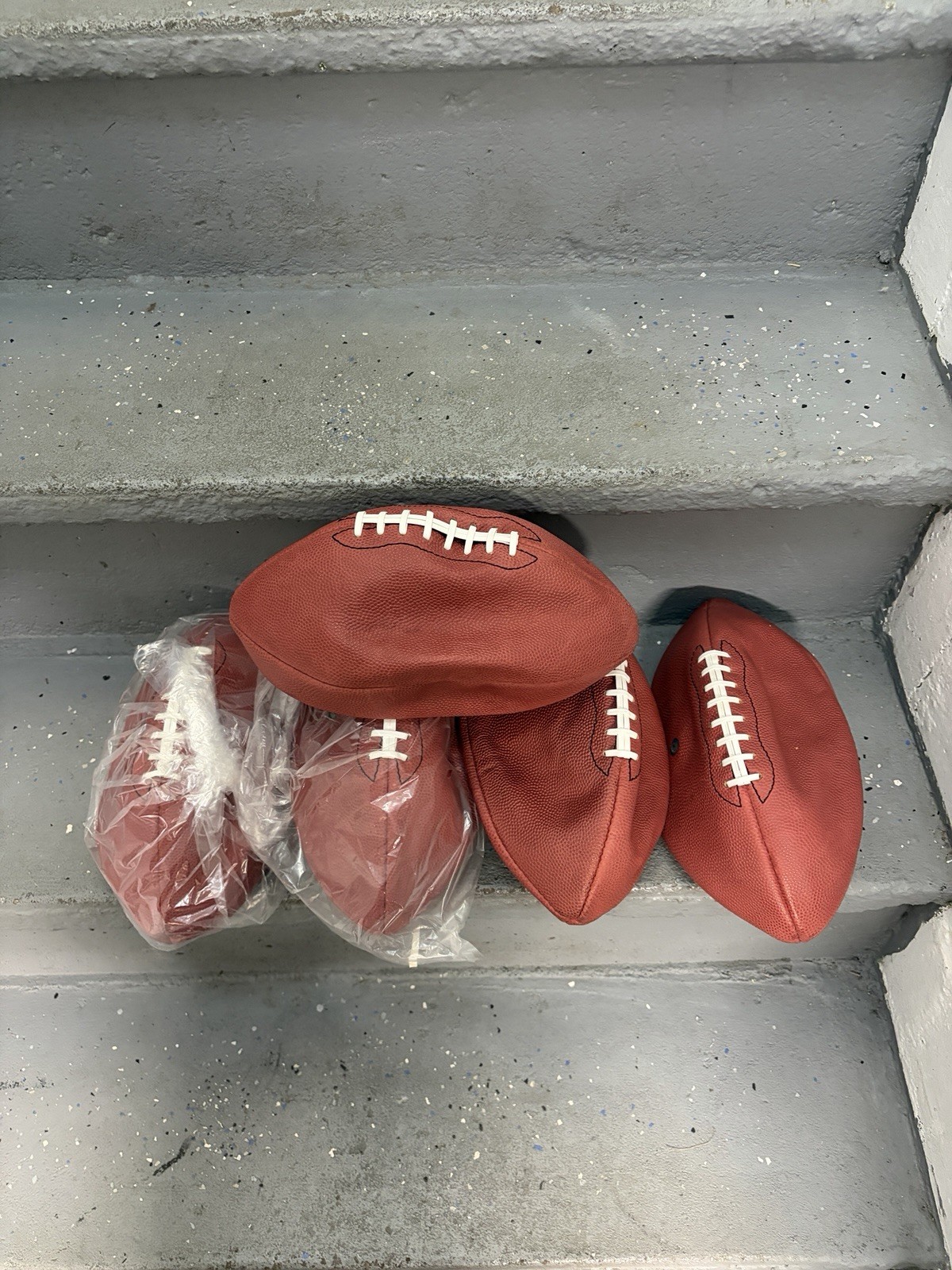 Practice Footballs Real Leather Factory Defect Lot x5 Football Non Regulation