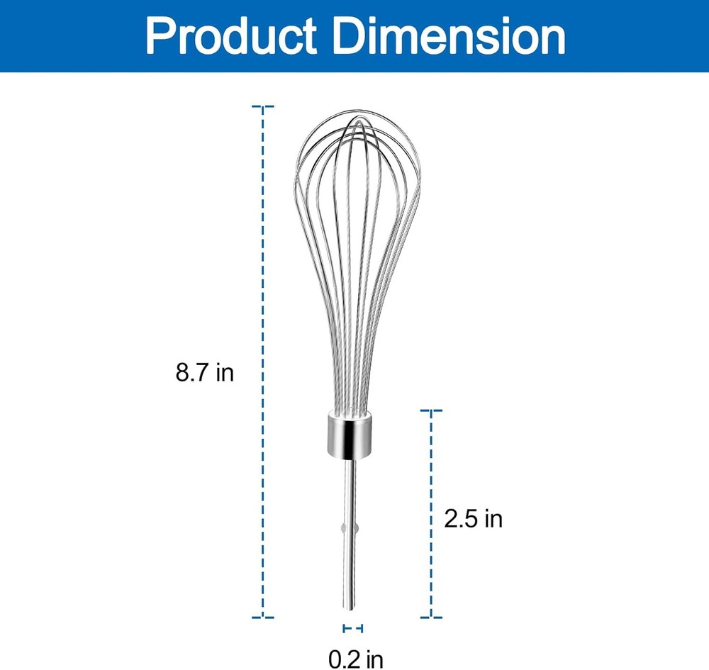 Kitchen Hand Mixer Whisk Attachments for KitchenAid Silver