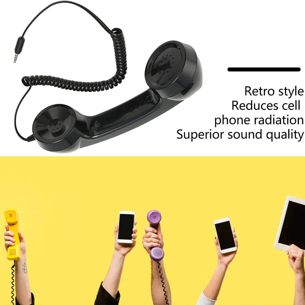 Retro Phone Handset Multifunction Radiation Proof Handheld Cell Phone Receiver