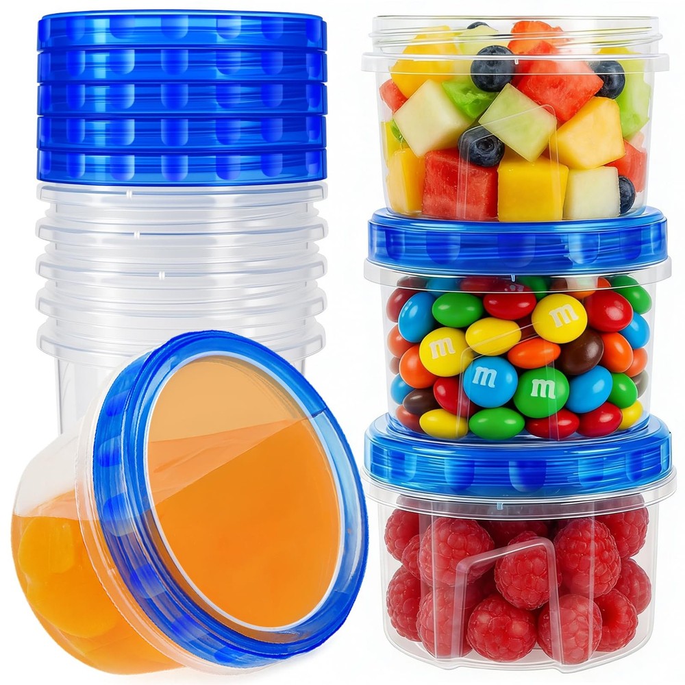 10 Pack 17oz Reusable Freezer Storage Containers with 17oz-10 Pack, clear