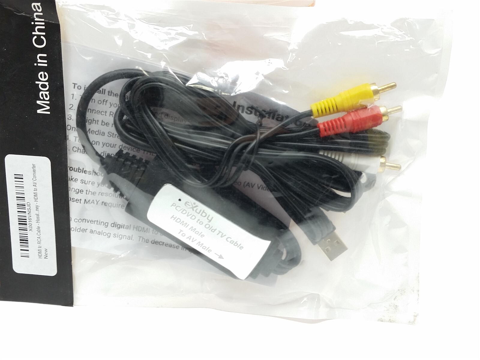 HDMI to RCA AV Composite Adapter Audio Video Converter Cable NES PS SNES WII