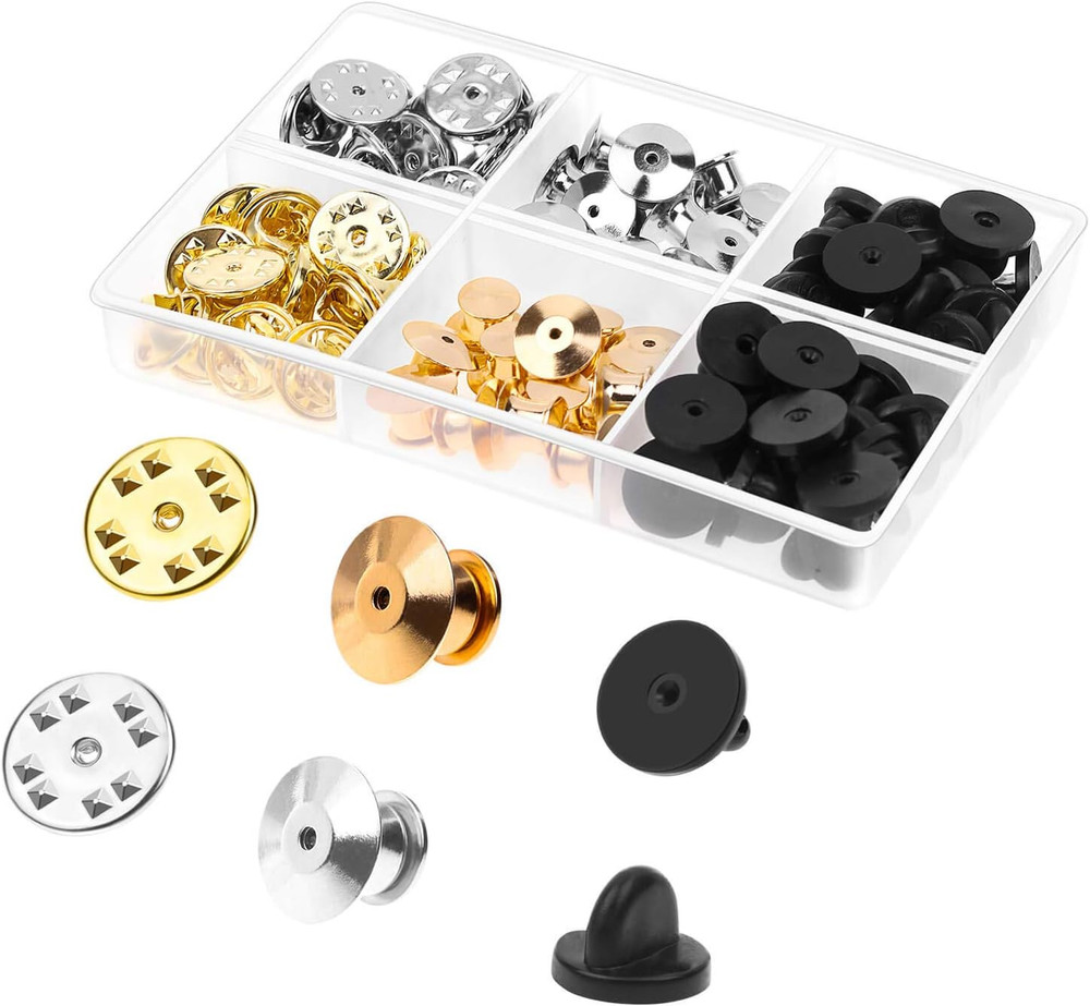 84Pcs Locking Pin Backs - Lapel Push Pin Keeper Blank Locks for Disney, Ename...