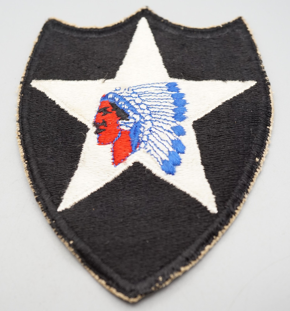 WWII 2nd Infantry Division Indianhead DI Unit Crest Patch NO GLOW