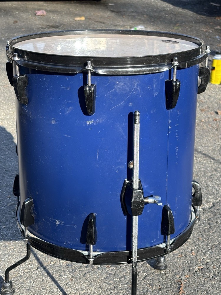 Pearl Export EX Floor Tom Drum with Black Hardware 14" Head Repainted Blue
