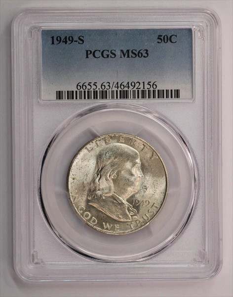 1949-S Franklin Half Dollar PCGS MS63