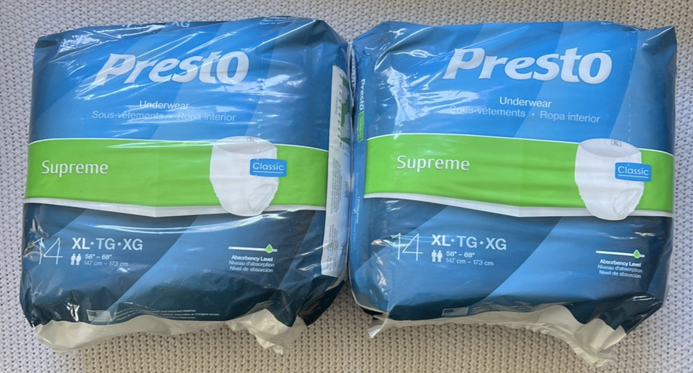 2 Pkgs Presto  Supreme Classic  Underwear XL 14 Pack