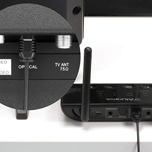 ALURATEK BLUETOOTH AUDIO RECEIVER AND TRANSMITTER WITH LOW LATENCY - BLACK