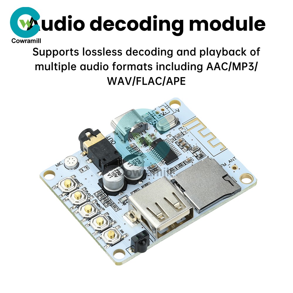 Bluetooth 5.4 Audio Receiver Board mp3 Lossless Decoder Decoding Module Type C