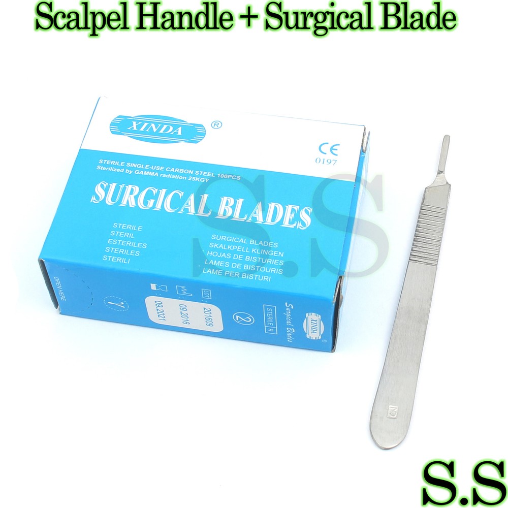 100 Scalpel Blade #15 +Remove+Handle Dental Instruments
