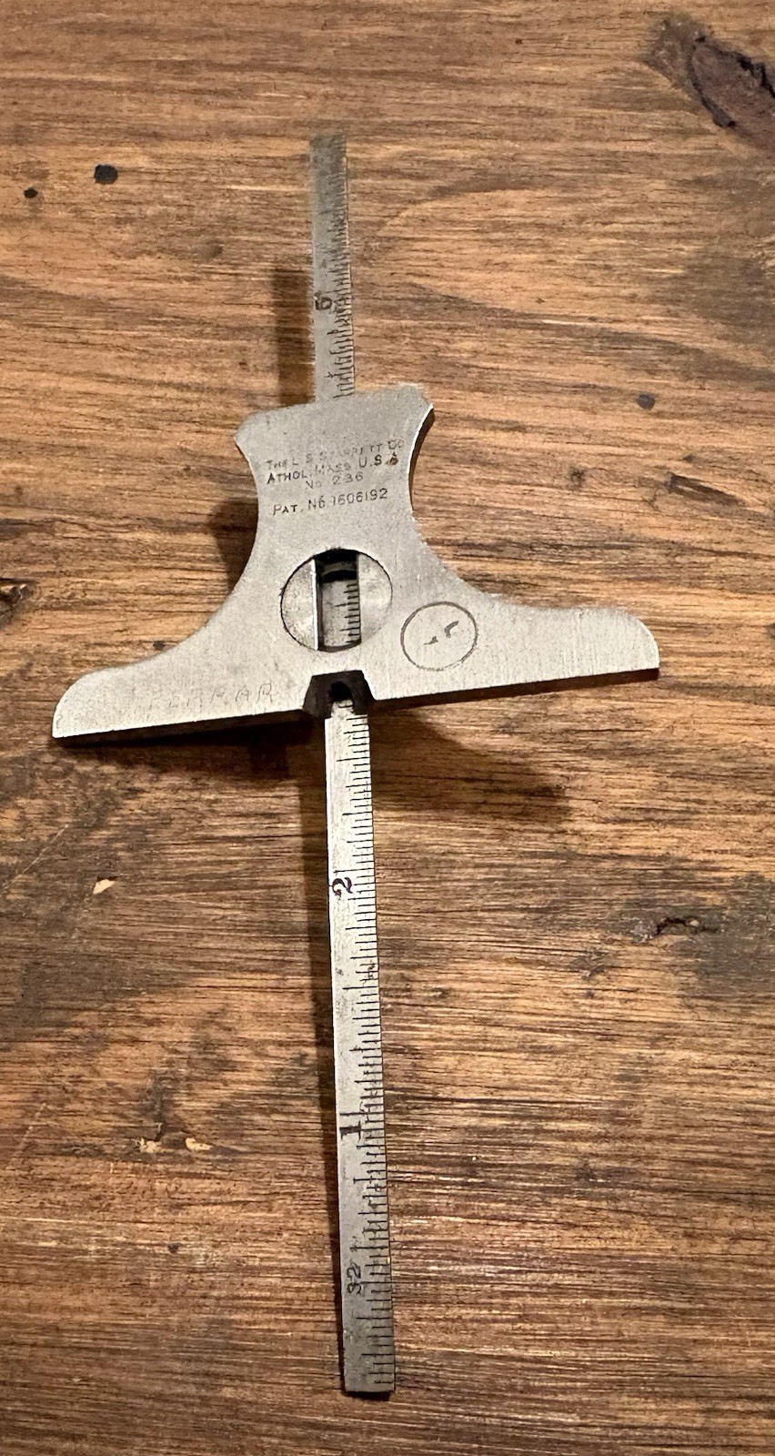 Starrett #236 Depth Angle Gauge Gage 6" Rule 0-60 Degrees Antique Machinist Tool