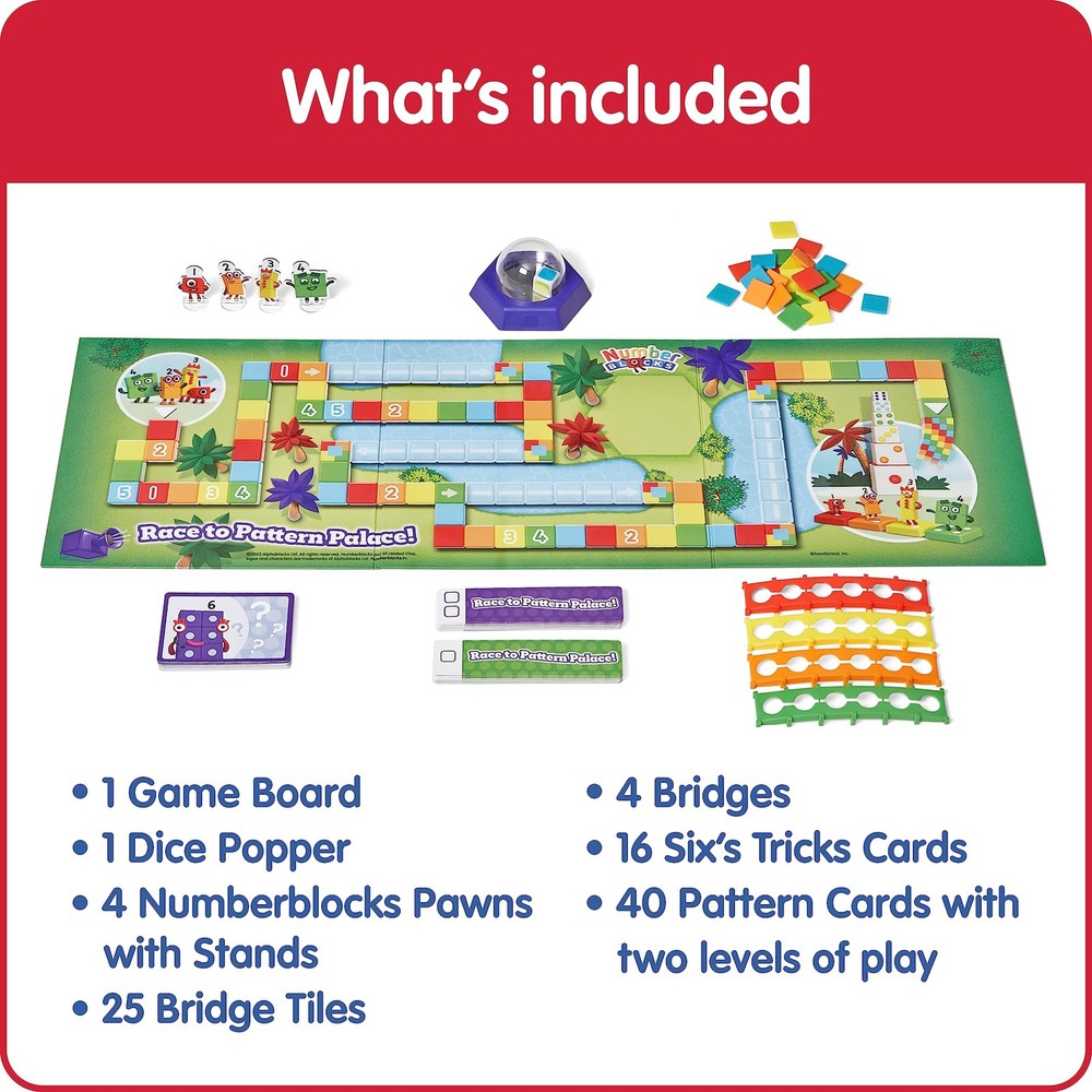 hand2mind Numberblocks Race to Pattern Palace! Board Game, Multiple Colors