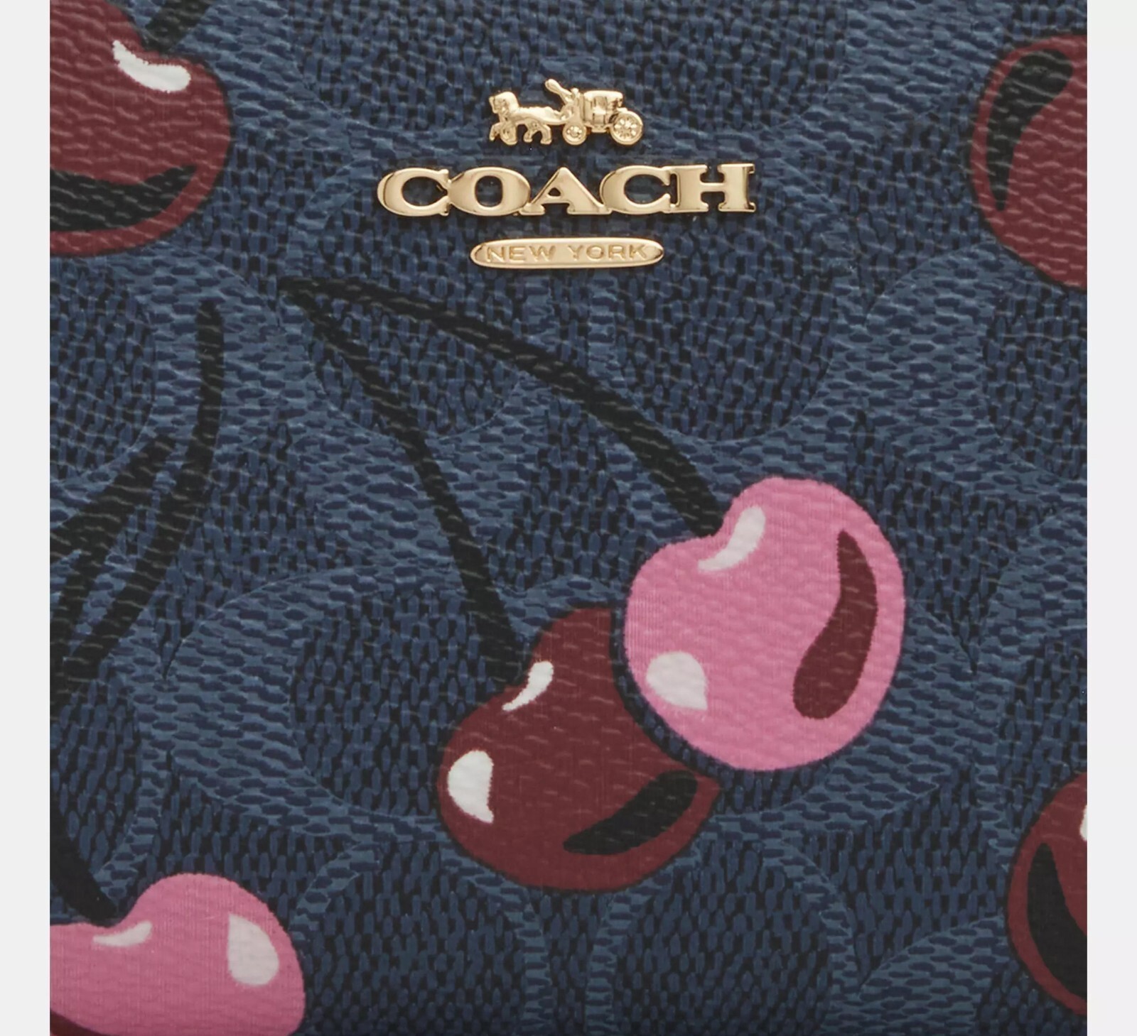 NWT Coach Snap Wallet In Signature Canvas With Cherry Print 🍒 CZ347/CZ618