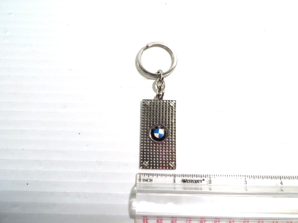 BMW Keychain Perforated Silver Car Keyring 4" Light Weight Keycharm