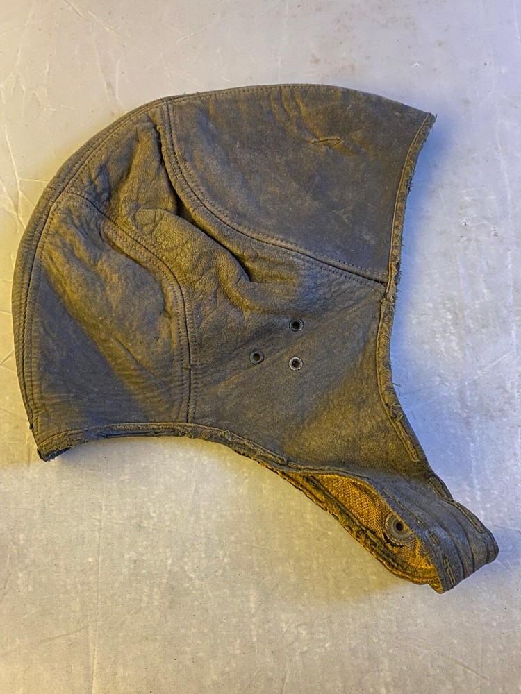Antique Leather Aviators Cap Leather Lined And Snaps