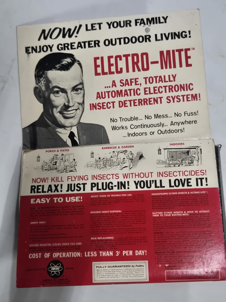 Vintage 1967 Electro Mite Bug Killer Zapper.