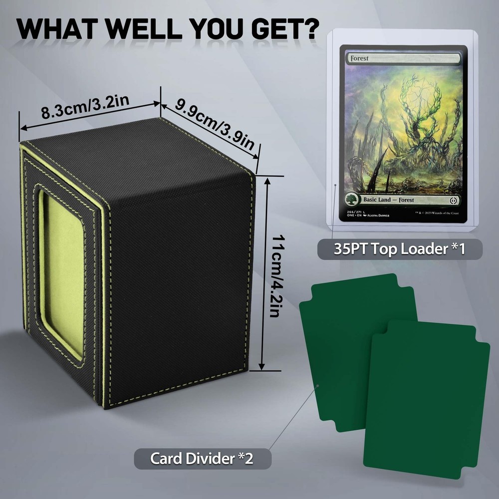 ZLCA MTG Deck Box w/Commander Window Display - 100+ Double-Sleeved Card Storage