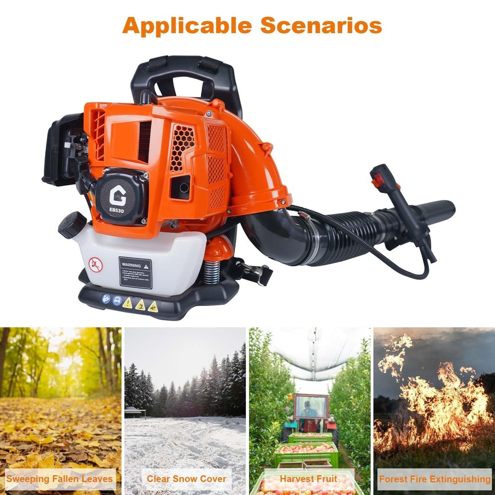 Backpack Gas Leaf Blower 52CC Backpack Gas Leaf Blower 2.2HP 780 CFM,270 MPH NEW
