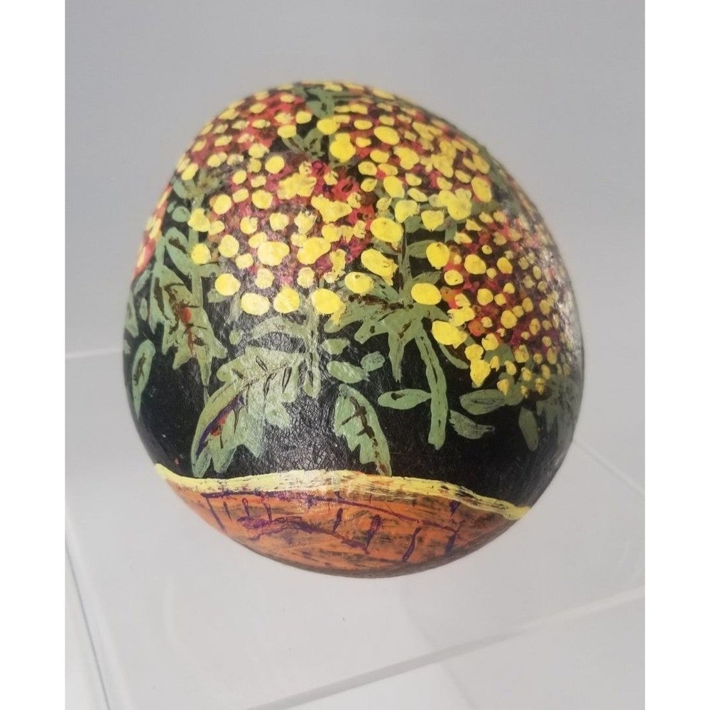 Hand painted rock " flowers " heavy