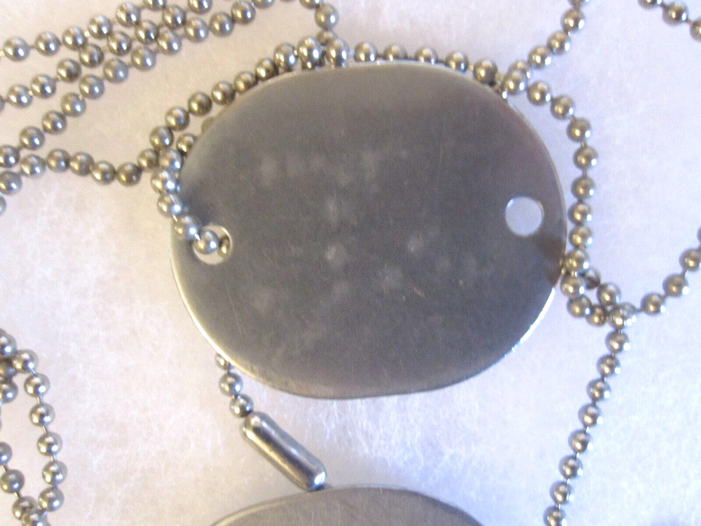 USNR - Pair of Dog Tags & Chain for EDWARD STANLEY HULIK - 1943