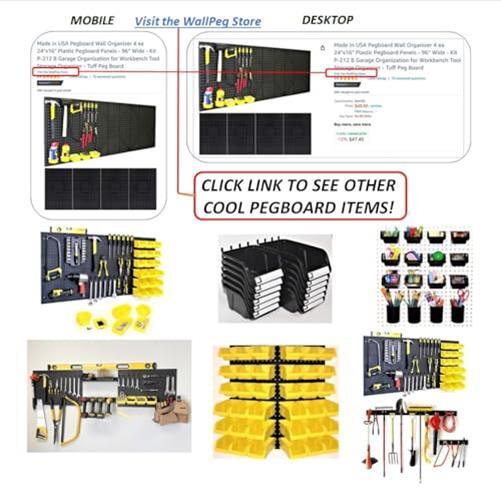 Black Plastic Pegboard Panels – 96” Wide Garage Tool Pegboard Wall Mount