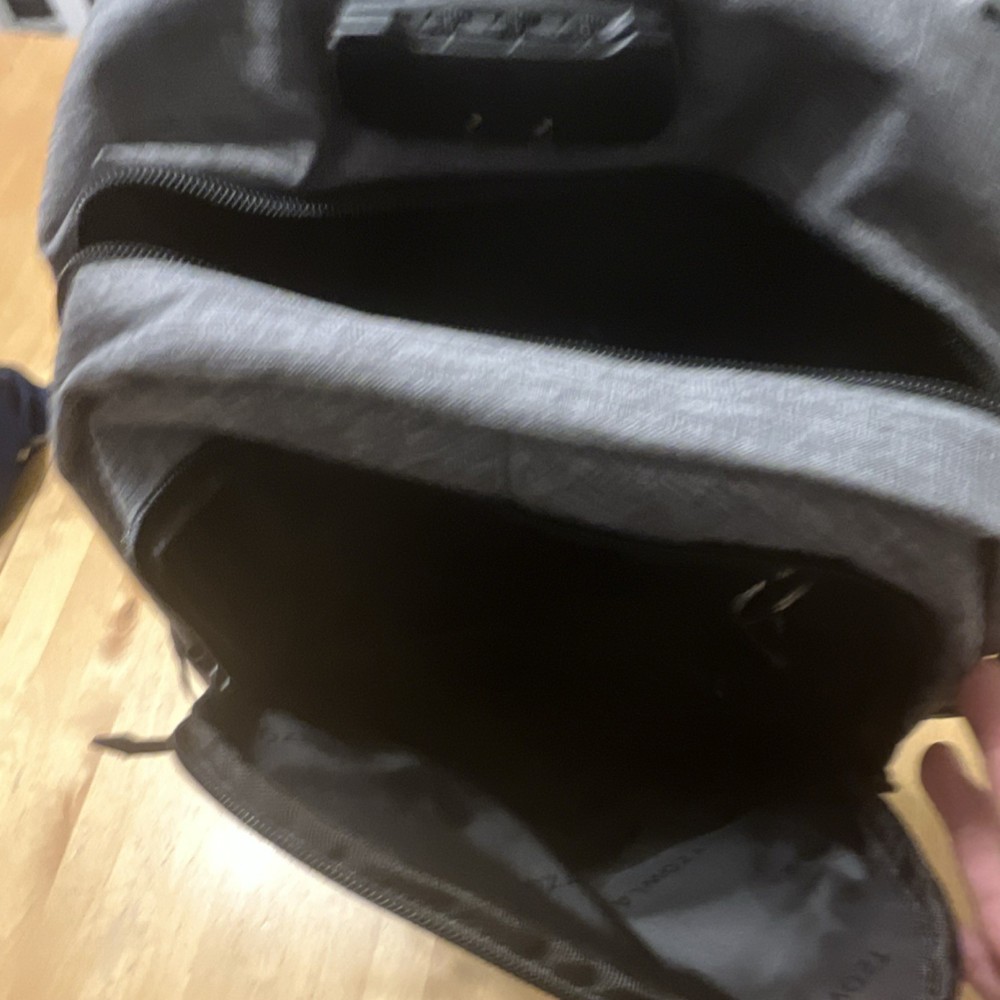 Tzowla Gray Polyester Backpack for 15" Laptop, Padded, USB Port, Solid Pattern