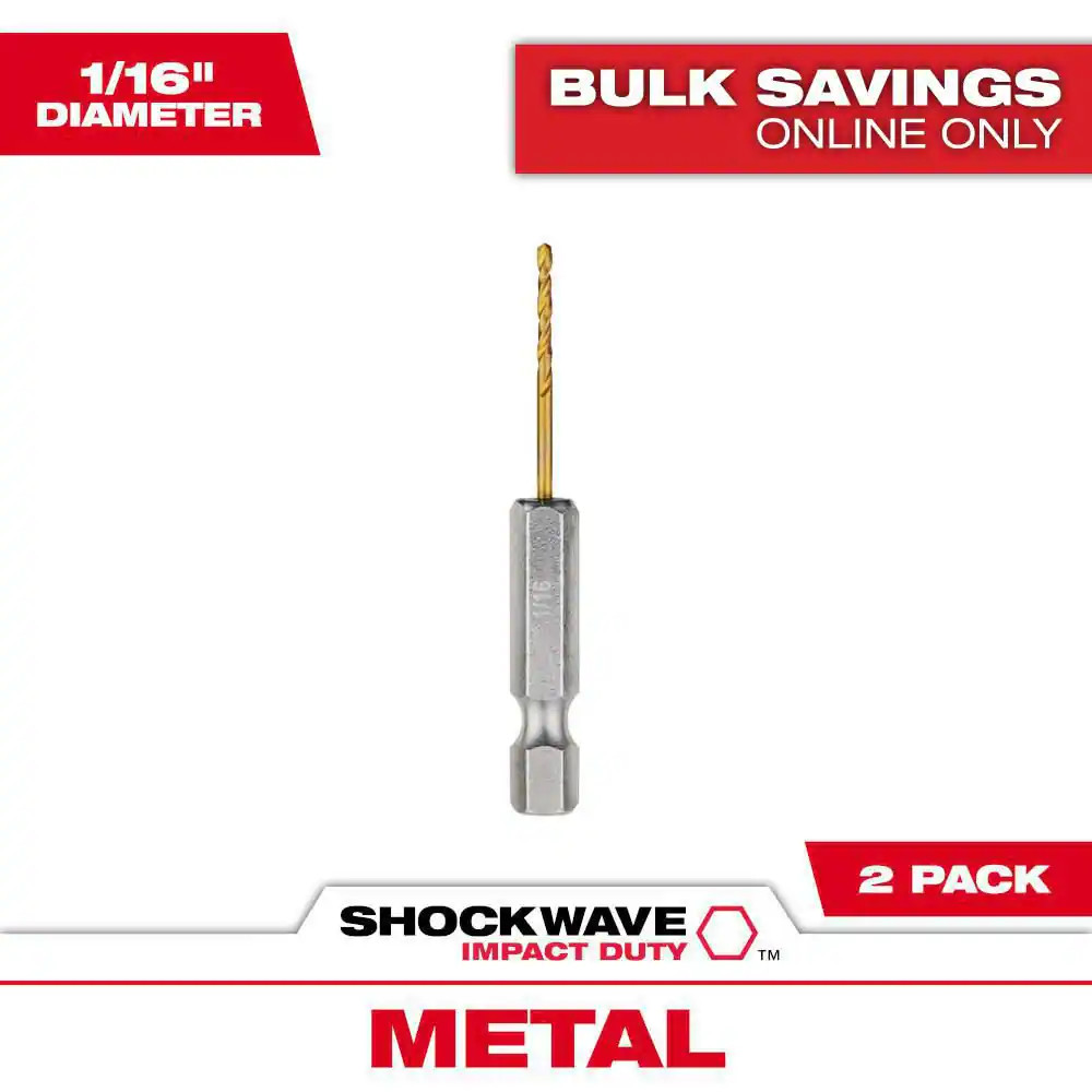 SHOCKWAVE 1/16 In. Titanium Twist Drill Bit