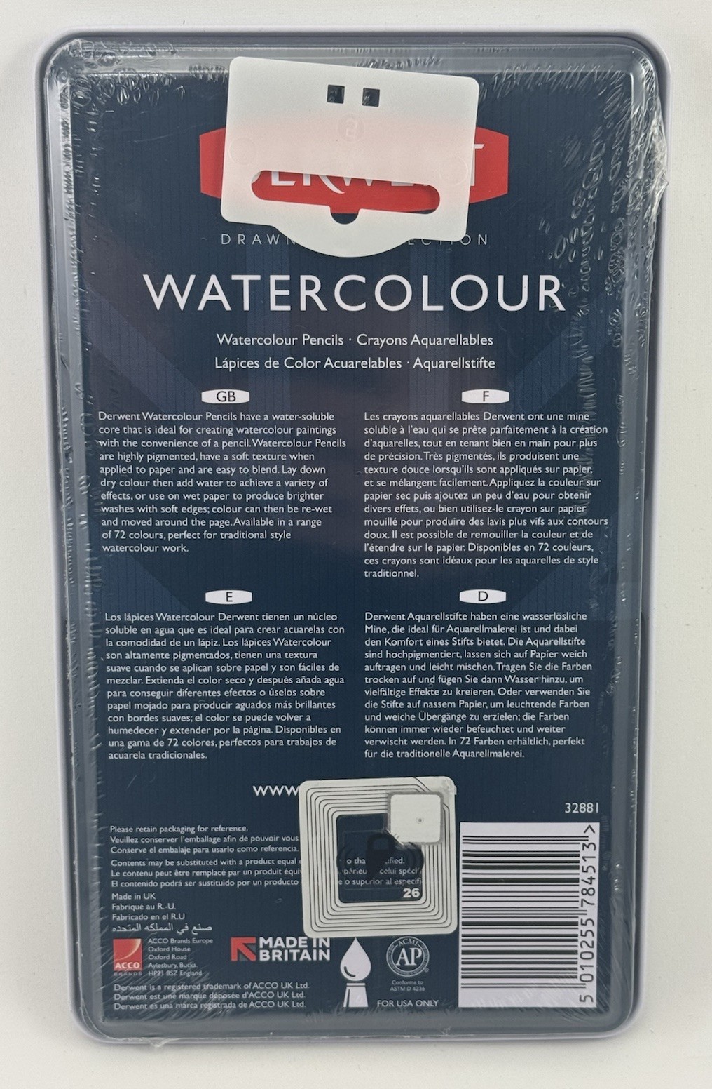 DERWENT 32881 PROFESSIONAL QUALITY WATER-SOLUBLE WATERCOLOR PENCILS 12 PC NEW