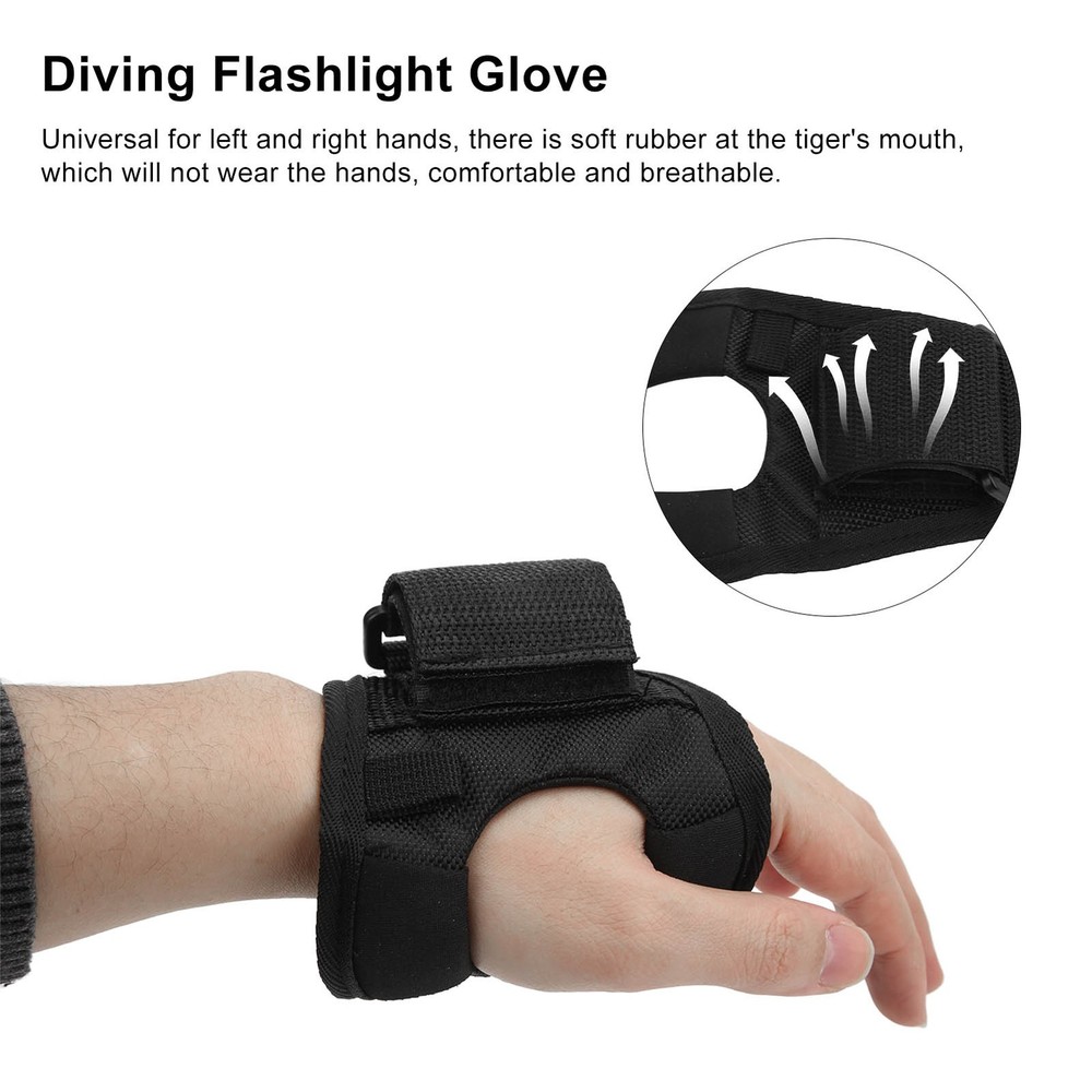 Diving Flashlight Hand and Arm Strap Universal Adjustable Soft Hand Mount WT