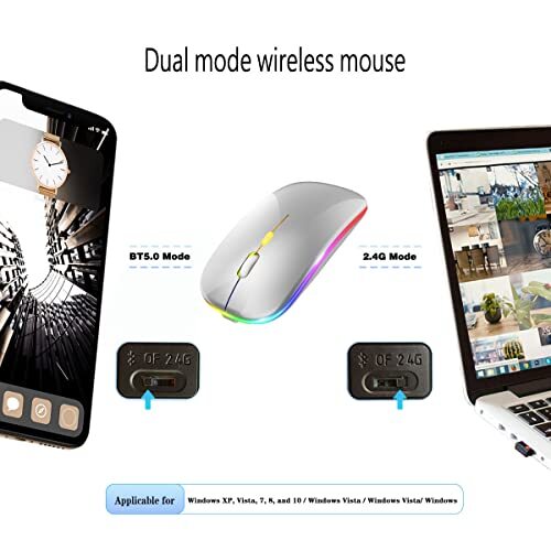 Wireless Bluetooth Mouse Rechargeable for Macbook Air/Macbook Pro, Laptop