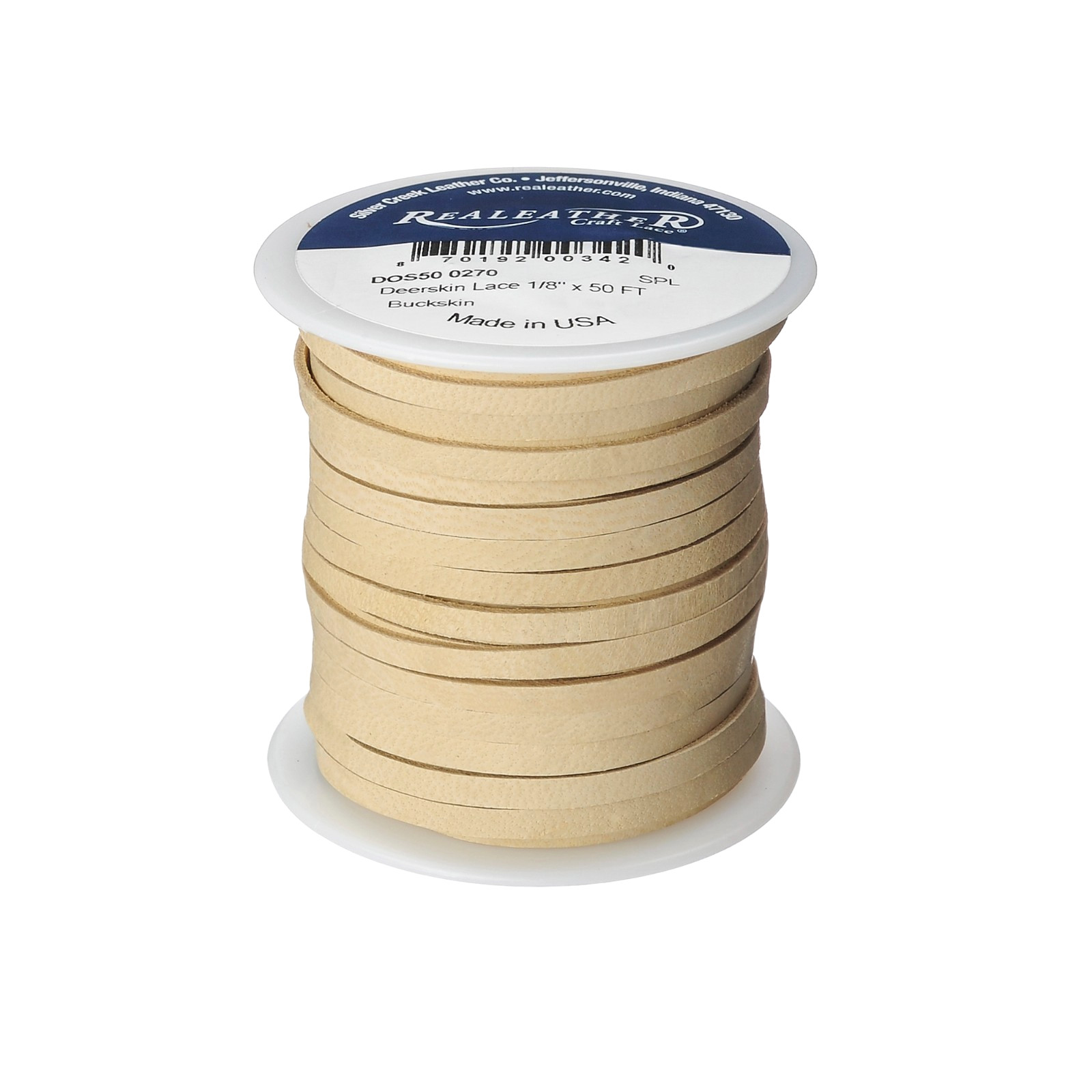 Deerskin Lace Spool 1/8" x 50ft Buckskin - Craft Jewelry Garment Leather Lace